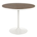 Lumisource Dakota Dining Table in White Metal and Brown Bamboo DT-DKTA WBN